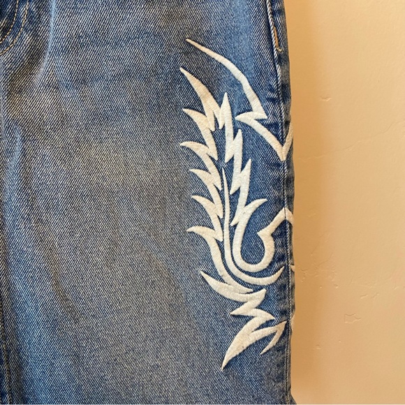 NWT All Saints Philly Denim Embroidered Mini Skirt 2 - Picture 10 of 11